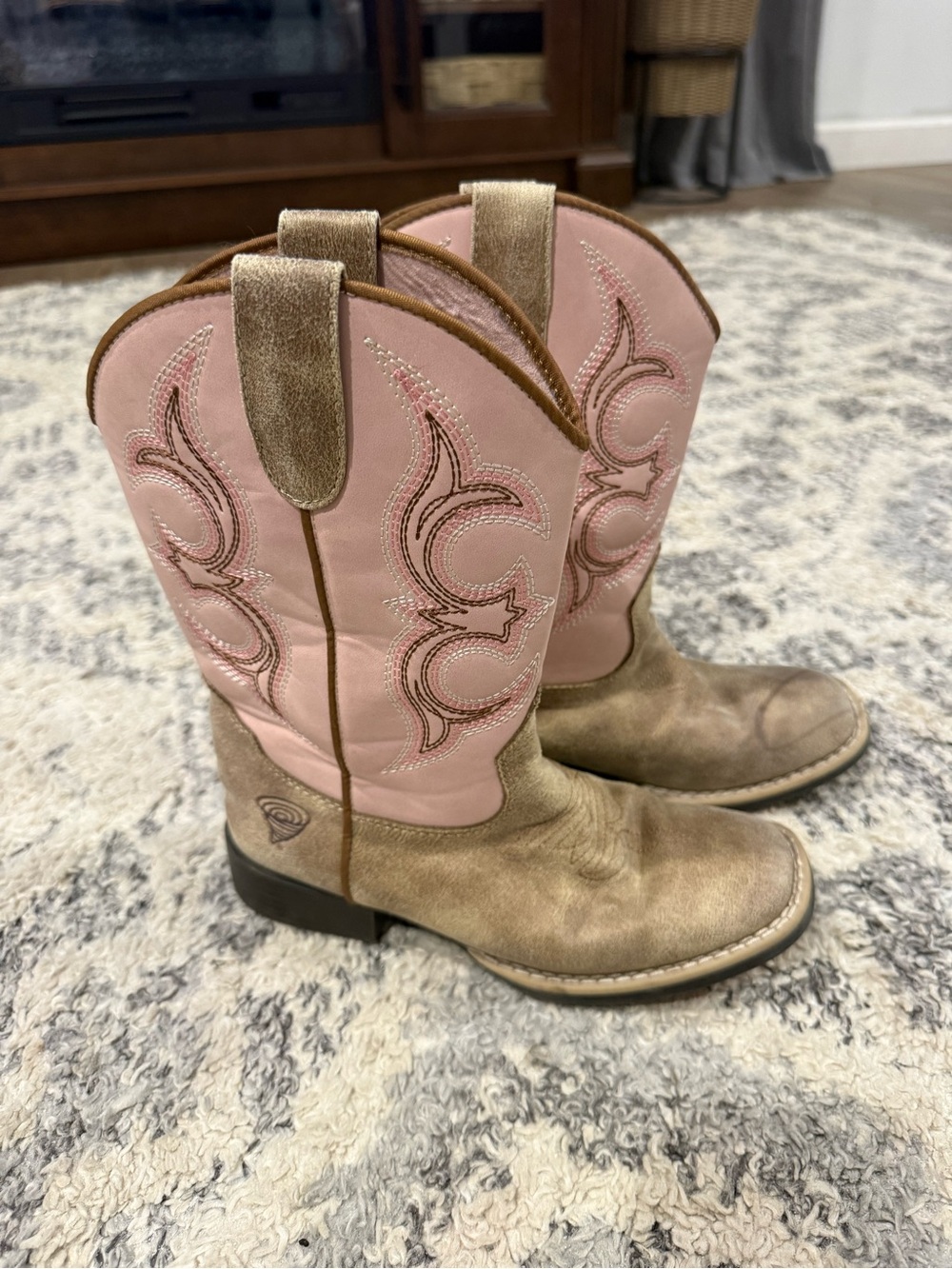 Twister Pink and Tan Kids' Western Boots